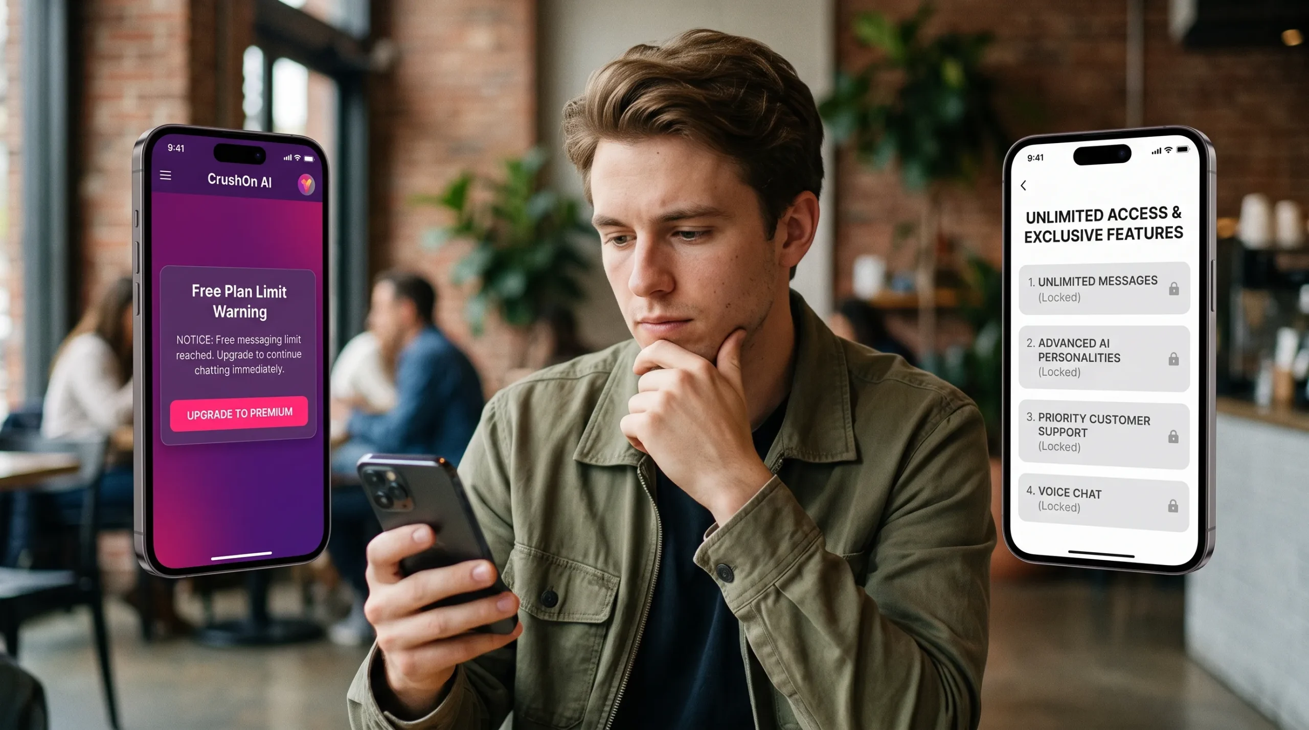 CrushOn AI free plan limitations — hidden costs feature locks and privacy caveats