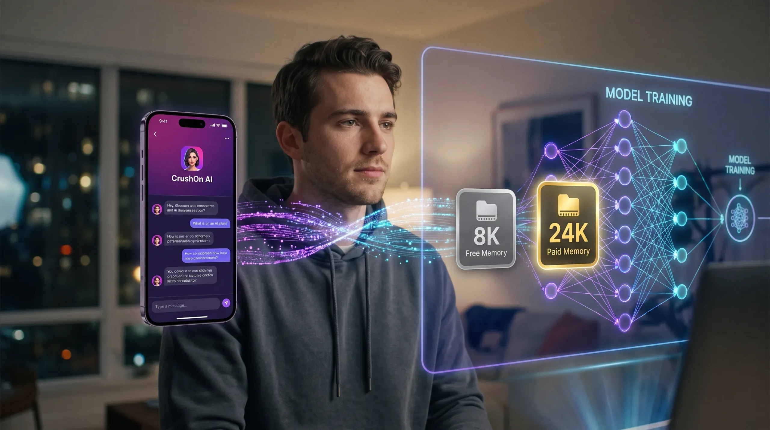 CrushOn AI conversation privacy — how chats are used for AI model training and data sharing