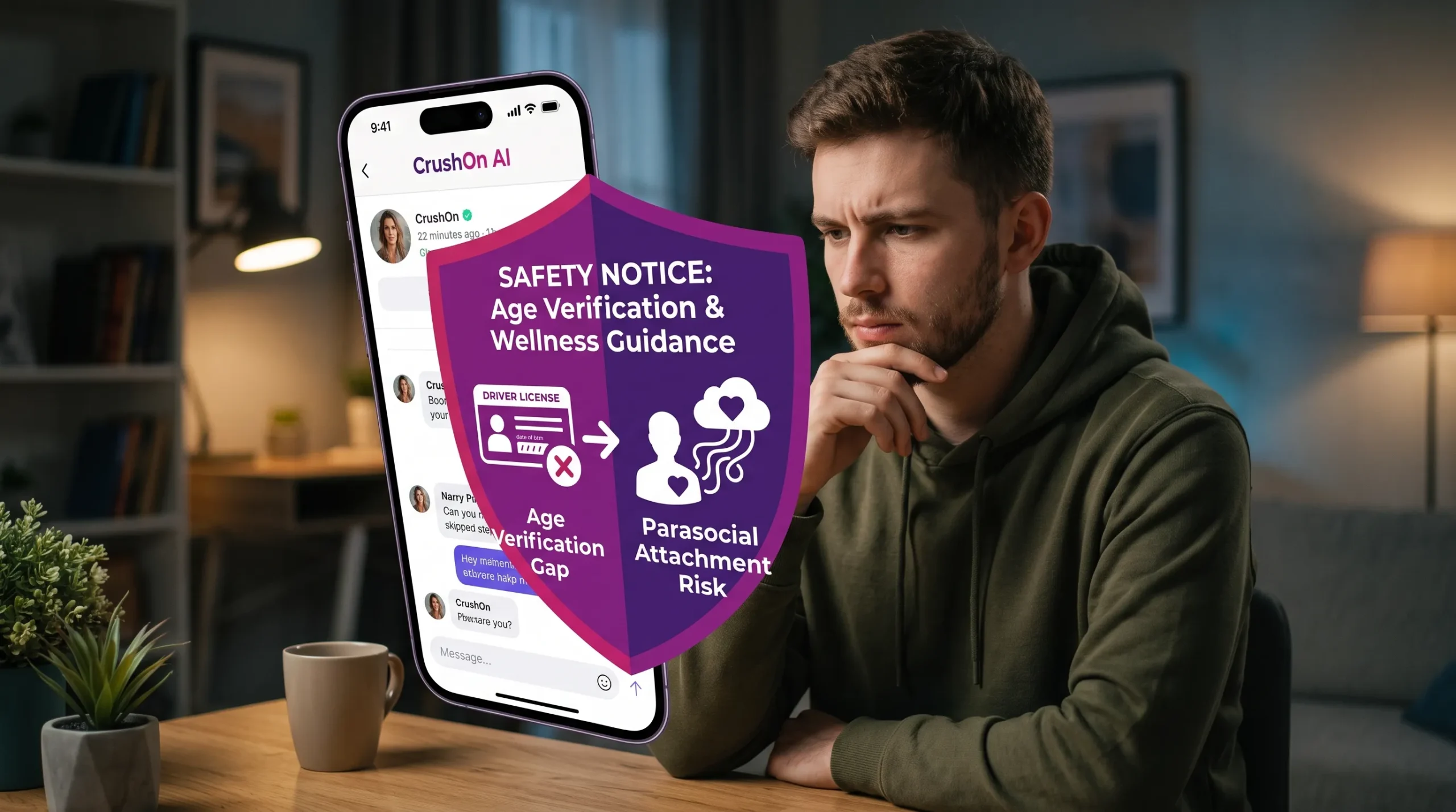 CrushOn AI risks for minors content moderation failures and parasocial attachment harm