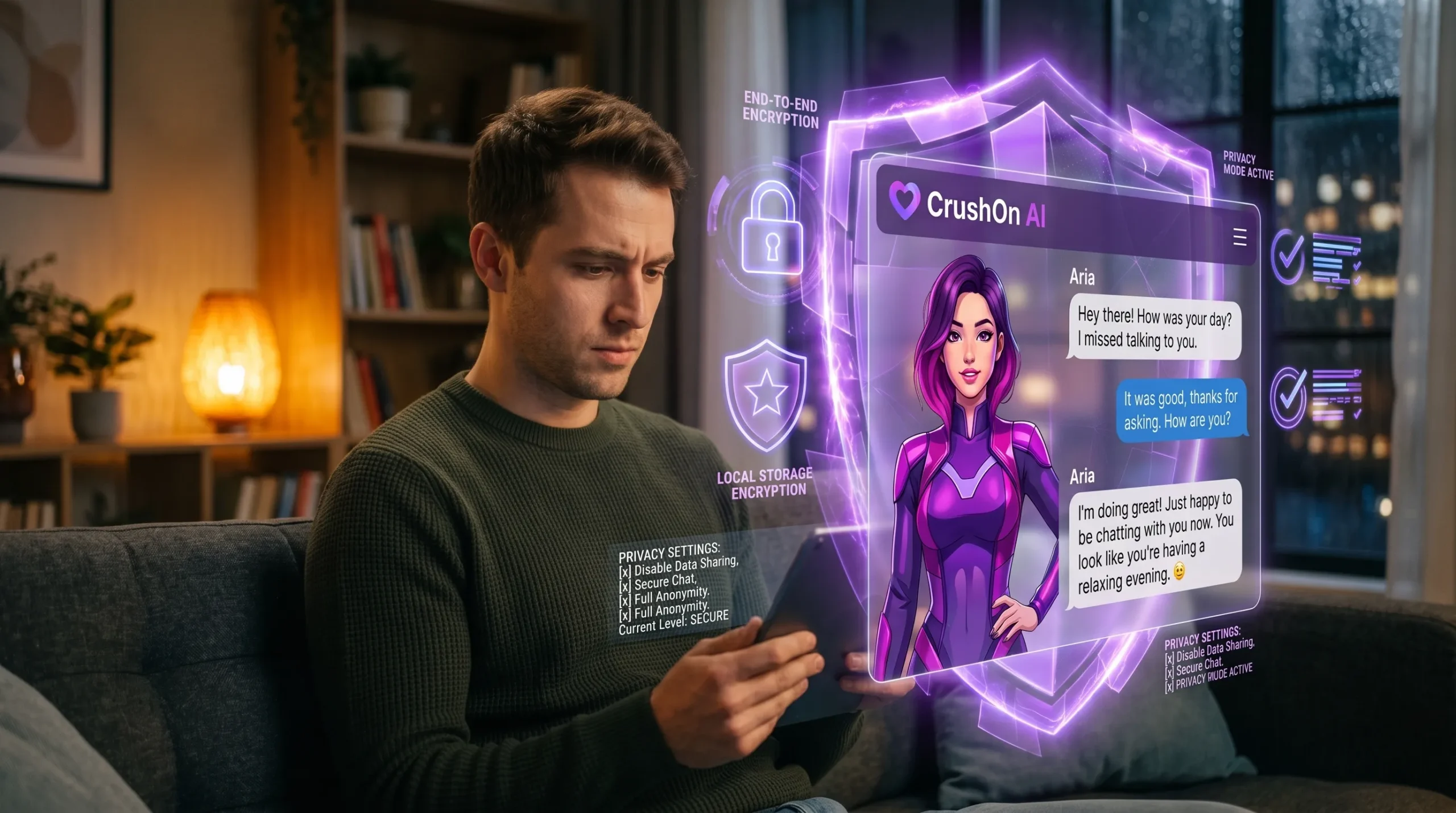 CrushOn AI privacy and safety 2026 — data logging retention and recommended protection practices